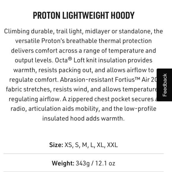 Arc’teryx Proton Lightweight Hoody Jacket - Picture 12 of 12